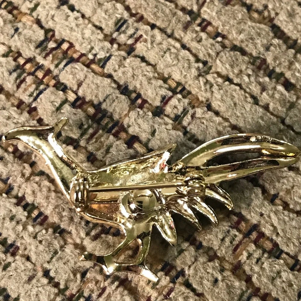 Road Runner Pheasant‎ Pin Brooch Red Eye